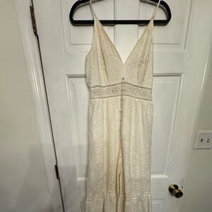 Simplee Apparel Cream Lace Maxi Dress
